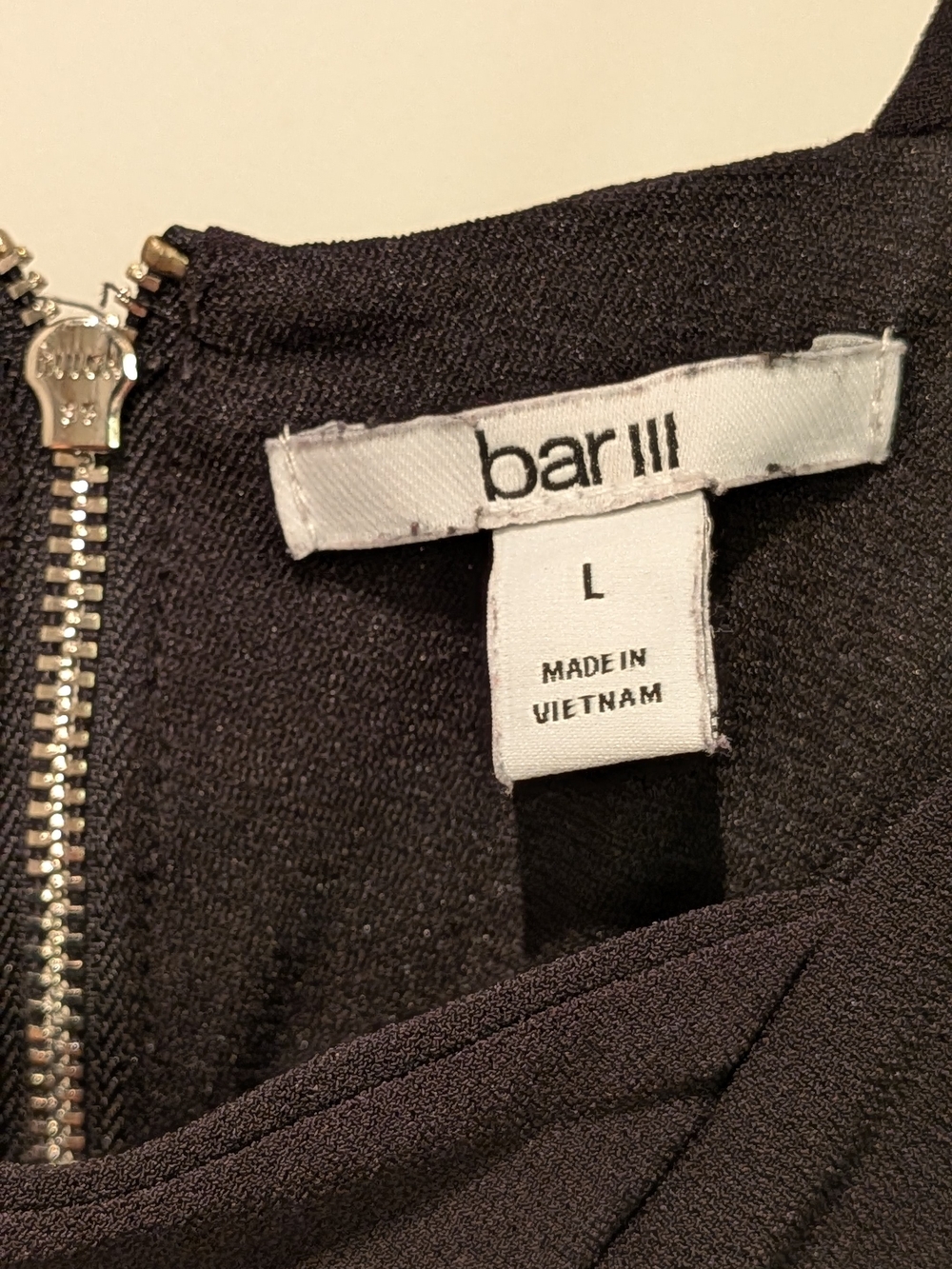 Bar III Black Women's Camisole with Silver Zipper Detail